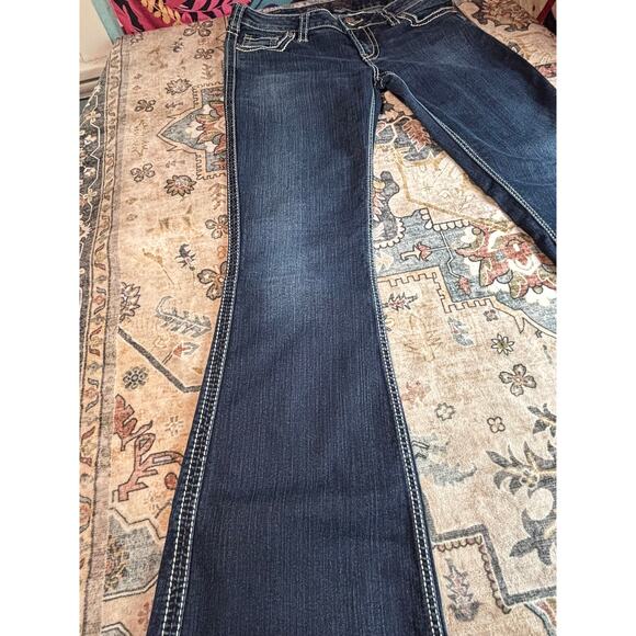 Silver Jeans Women's Bedazzled Flare Wide Leg Bootcut Jeans Size 30 X 33 - Picture 12 of 14